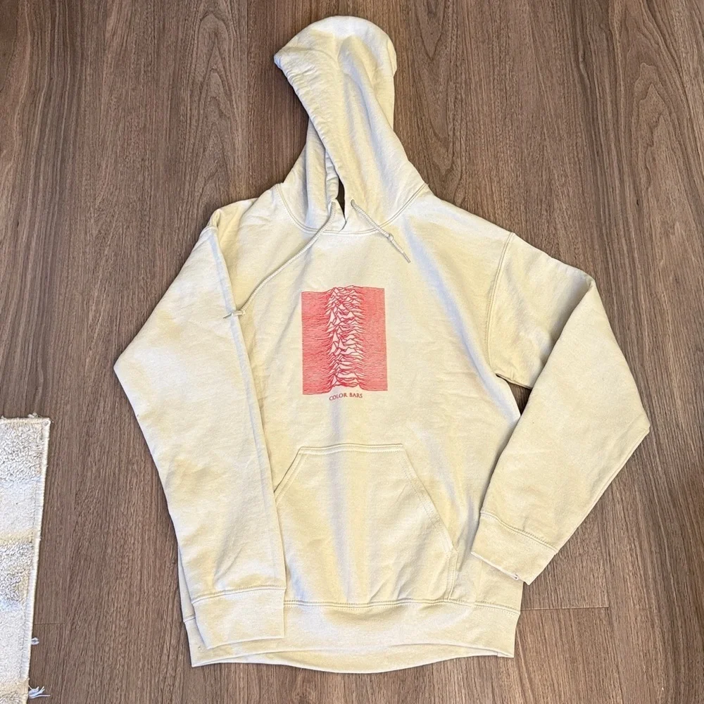 NWT Joy Division Color bars, Graphic Hoodie - beige size small